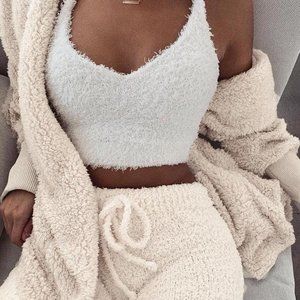 Women's Teddy Coat & Shorts Set